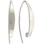 Sterling Silver Ear Wire - Long Hammered with Hidden Loop - 26mm - .038"/1MM/18GA