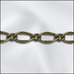 Base Metal Plated Antique Brass Fancy Curb Chain