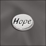 STERLING SILVER 8MM MESSAGE BEAD W/1MM HOLE -  HOPE