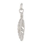 Sterling Silver Feather Charm - 18x4mm