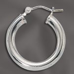 STERLING SILVER CLICK DOWN HOOP - 3MM TUBING / 18MM OD