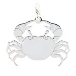 Sterling Silver Crab Charm w/ Open Jump Ring - 15x20mm