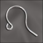 Base Metal Plated Ear Wire .028"/.7Mm/21 Ga Round Wire (Silver Plated)