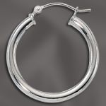 STERLING SILVER CLICK DOWN HOOP - 3MM TUBING / 25MM OD