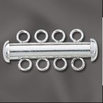STERLING SILVER TUBE CLASP W/4 RINGS