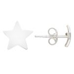 Sterling Silver Star Stud Earring w/ Earnut - 12mm