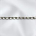 (D) Base Metal Plated Antique Brass Filed Curb Chain