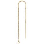 Gold Filled Ear Threader "U" Wire - 3" Cable Chain