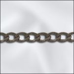 Base Metal Plated Filed Curb Chain (Antique Silver)