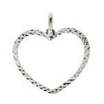 Sterling Silver Diamond Cut Heart Pendant