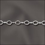 Base Metal Plated Fancy Flat Cable Chain (Silver Plated)