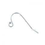 STERLING SILVER EAR WIRE .028"/.7MM/21 GA ROUND WIRE LOOP W/1.5MM BALL