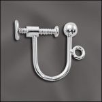 Sterling Silver Screw Clip w/3mm Ball & Open Ring