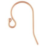 Rose Gold Filled Ear Wire .028"/.7mm/21GA Round Wire Loop w/1.5mm Ball