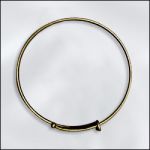 (D) Antique Brass 63mm ID Bracelet - 1.6mm Brass Wire with 3mm Ball Ends