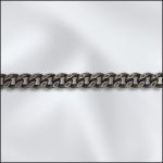Base Metal Plated Filed Curb Chain (Antique Silver)