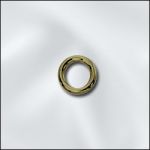 (D) Base Metal Plated 19GA .036X5mm OD Round Jump Ring - Closed (Antique Brass)