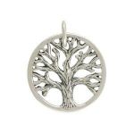 Sterling Silver Small Textured Tree of Life Charm - 15mm