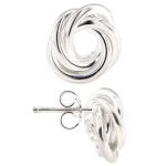 Sterling Silver Love Knot Earring w/ Clutch - 11mm