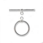 Sterling Silver 15mm Round Toggle Clasp