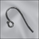 Base Metal Plated - Ear Wire .025"/.64mm/22GA Round Wire Loop w/1mm Ball (Gun Metal)