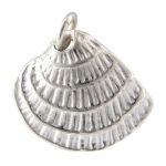Sterling Silver Large Sea Shell Charm - 14x12.5mm