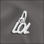 STERLING SILVER CHARM - LOL (LAUGH OUT LOUD)