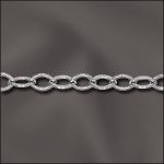 (D) Base Metal Silver Plated Fancy Flat Cable Chain