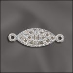 Base Metal Silver Plated Filigree Pearl Clasp w/ 1 Ring