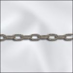 Base Metal Plated Drawn Cable Chain (Antique Silver)