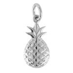 Sterling Silver Pineapple Charm w/ Open Jump Ring - 12x8mm