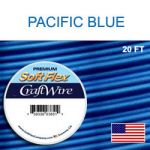 (D) 20 Ft .040"/18G/1.02Mm Craft Wire Silver Plated Pacific Blue