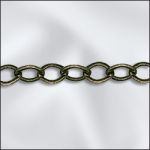 Base Metal Plated Antique Brass Fancy Flat Cable Chain