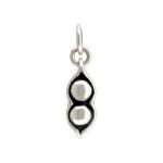 Sterling Silver Two Peas in a Pod Charm - 12x4mm
