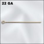 Base Metal Plated 1 1/2" Eye Pin .024"/.65Mm/22Ga 2.6Mm Od (Gold Plated)