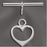 Silver Filled 14mm Heart Toggle Clasp