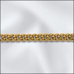 Base Metal Plated Filed Curb Chain (Gold Plated)