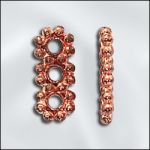 Genuine Copper - 5mm Flower Bali Bead w/3 Holes - Shiny Silver