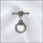 BASE METAL PLATED 14MM TOGGLE CLASP (ANTIQUE SILVER)