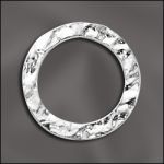 Sterling Silver 20mm Round Hammered Ring