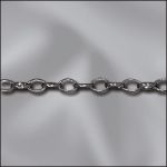 (D) Base Metal Gun Metal Plated Oval Rolo Chain