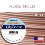 (D) 15 YDS .013"/28G/.32mm Craft Wire Silver Plated Rose Gold