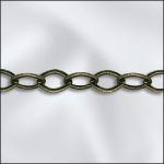 (D) Base Metal Plated Antique Brass Fancy Flat Cable Chain