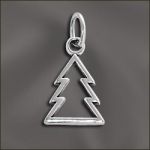 Sterling Silver Charm - Christmas Tree Outline