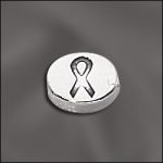 STERLING SILVER 8MM MESSAGE BEAD W/1MM HOLE - RIBBON