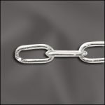 (D) Base Metal Silver Plated Paperclip Chain