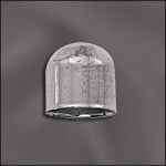 Base Metal Plated Silver Plated 8mm End Cap w/ 2mm Hole