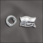 Sterling Silver 9mm Fish Bead w/5mm Hole - Large Hole