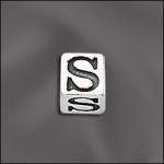 STERLING SILVER 5.5MM STRAIGHT EDGE ALPHA CUBE S W/4MM HOLE
