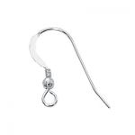 STERLING SILVER EAR WIRE .028"/.7MM/21 GA ROUND WIRE W/2.5MM BALL & COIL